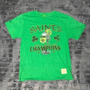 Retro Sport New Orleans Saints TShirt Mens Large Green Super Bowl XLIV Champions
